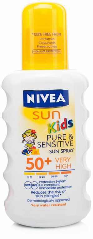 Sonnenschutzspray-Lotion für Kinder SPF 50+ - NIVEA Sun Kids Pure & Sensitive Spray SPF 50+ — Bild N2