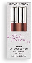 Lippenset (Flüssiger Lippenstift 3x3ml) - Makeup Revolution X Petra XOXO Lip Collection — Bild N1