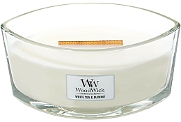 Düfte, Parfümerie und Kosmetik Duftkerze im Glas White Tea & Jasmine - WoodWick Hearthwick Flame Ellipse Candle White Tea & Jasmine