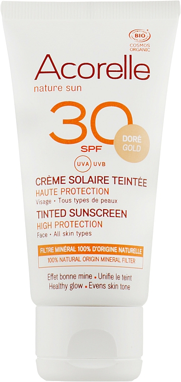 Getönte Sonnenschutzcreme für das Gesicht SPF 30 - Acorelle Nature Sun Cream SPF30 — Bild N1