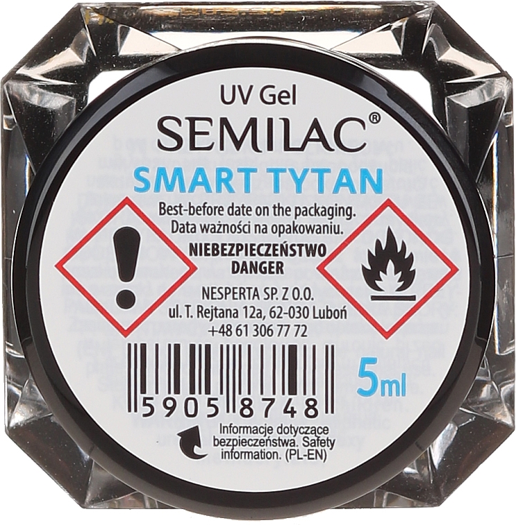 UV Aufbaugel Smart Tytan 1 Phasen - Semilac Smart Tytan — Bild N1