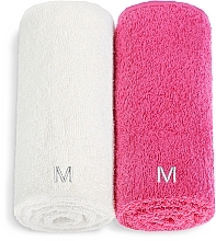 Düfte, Parfümerie und Kosmetik Gesichtstücher-Set weiß und rosa Twins - MAKEUP Face Towel Set Pink + White