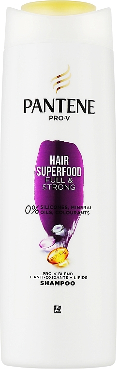 Shampoo mit aktiven Pro-V Nährstoffen für schwaches und dünnes Haar - Pantene Pro-V Superfood Shampoo — Bild N1