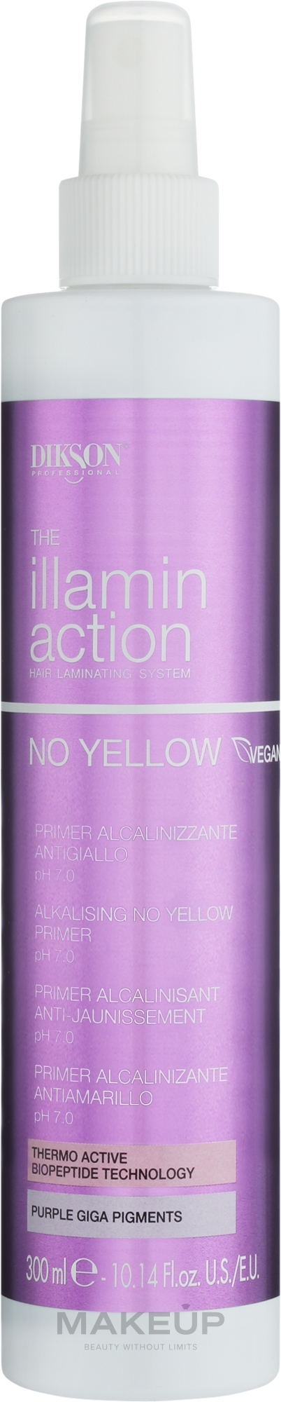 Gelbstichneutralisierender Haarprimer - Dikson Illaminaction Alkalising No Yellow Primer pH 7.0  — Bild 300 ml
