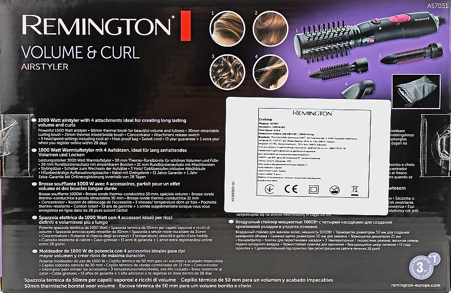 Warmluft-Stylingbürste - Remington AS7051 Volume & Curl Airstyler — Bild N4
