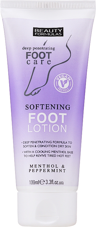 Weichmachende Fußlotion mit Menthol und Pfefferminze - Beauty Formulas Deep Penetrating Softening Foot Lotion