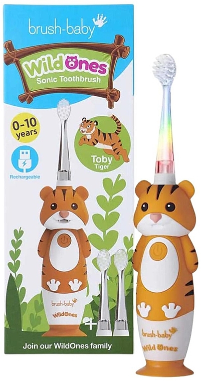 Elektrische Zahnbürste - Brush-Baby WildOnes Tiger Kids Electric Rechargeable Toothbrush — Bild N1