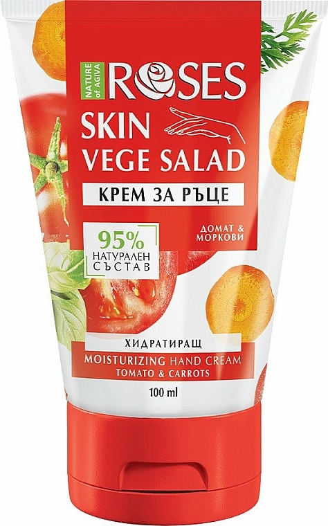 Feuchtigkeitsspendende Handcreme mit Tomate und Karotten - Nature of Agiva Roses Vege Salad Moisturizing Hand Cream — Bild N1