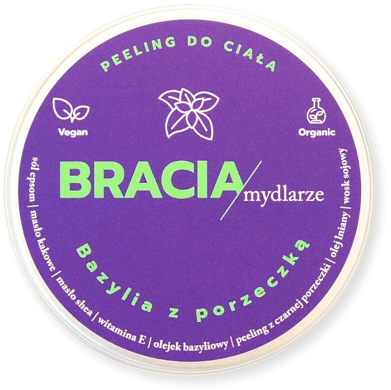 Körperpeeling mit Basilikum und roter Johannisbeere - Bracia Mydlarze Basil & Currant Salt Scrub — Bild N1