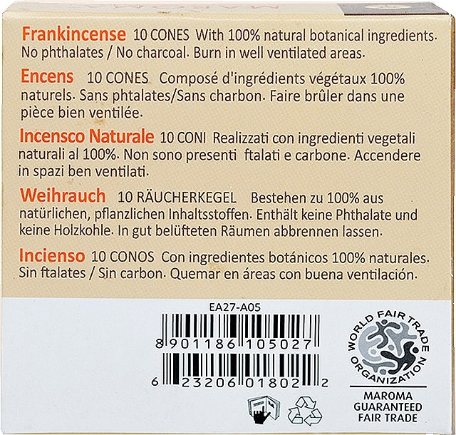 Räucherstäbchen in Kegelnform - Maroma Encens d'Auroville Cone Incense Frankincense — Bild N3