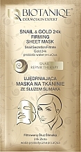 Düfte, Parfümerie und Kosmetik Straffende Tuchmaske für das Gesicht - Biotaniqe Snail Repair Therapy Snail & Gold 24K Firming Sheet Mask