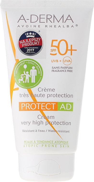 Sonnenschutzcreme für Kinder SPF 50+ - A-Derma Protect AD Children Cream Very High Protection SPF 50+ — Bild N1