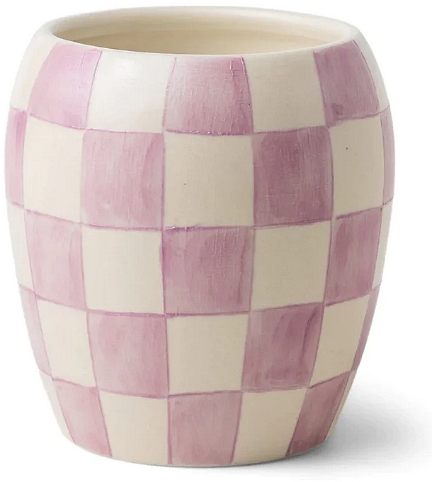 Duftkerze Lavendel und Mimose lila - Paddywax Checkered Porcelain Candle Lilac Lavender Mimosa — Bild N1