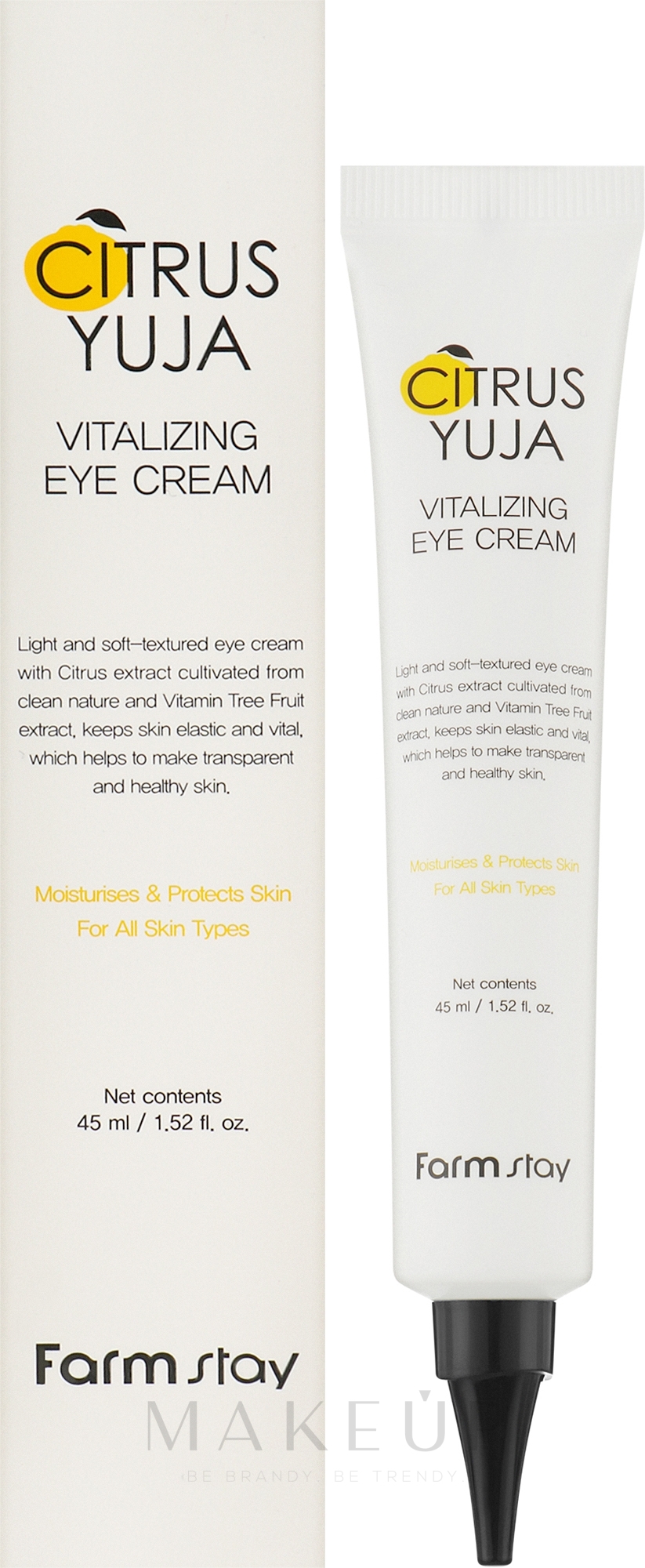 Erfrischende Augencreme mit Yuzu-Extrakt - FarmStay Citrus Yuja Vitalizing Eye Cream — Bild 45 ml