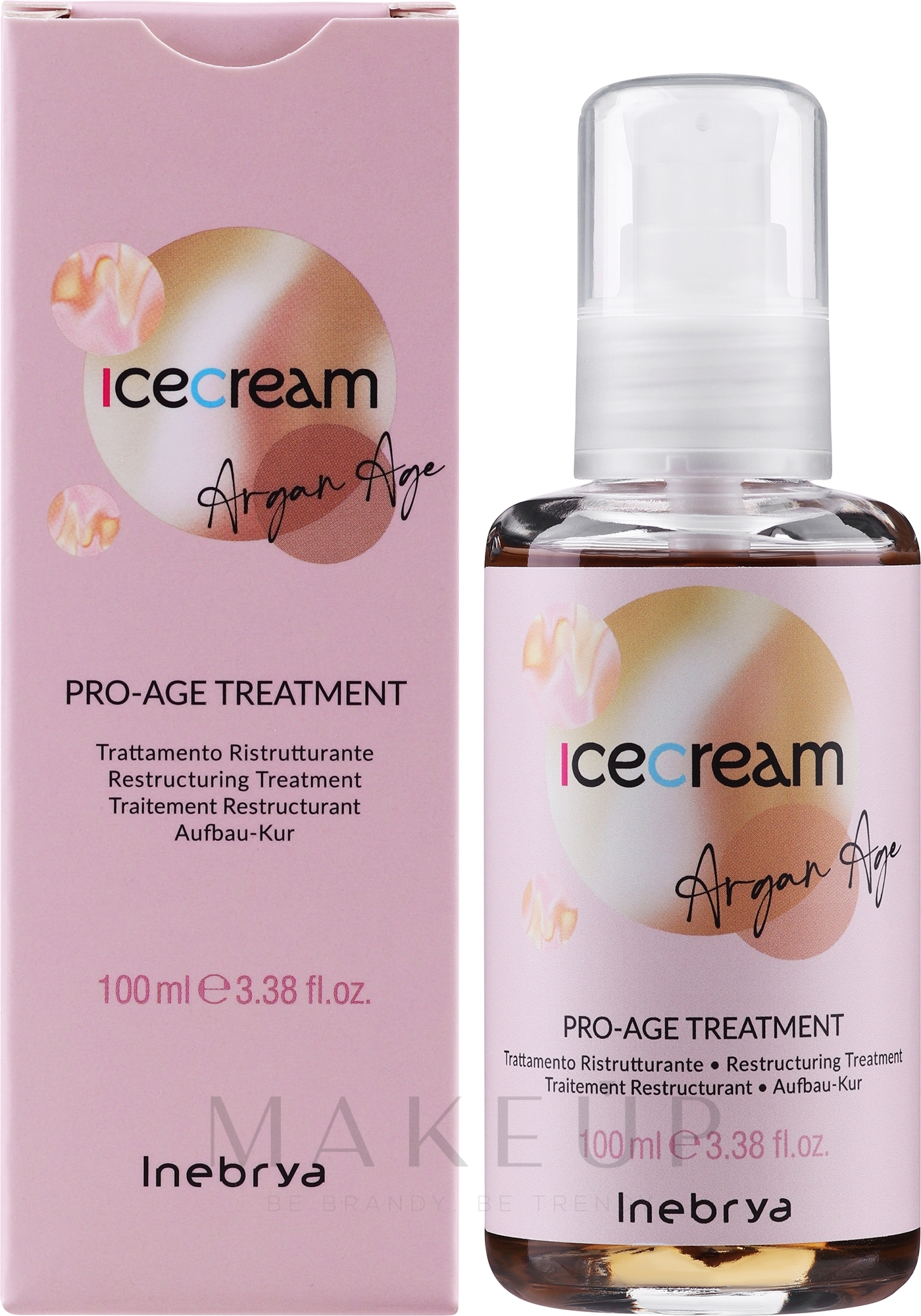 Restrukturierendes Argan-Öl für mehr Haarglanz und Geschmeidigkeit - Inebrya Ice Cream Pro Age Treatment Argan Oil — Bild 100 ml
