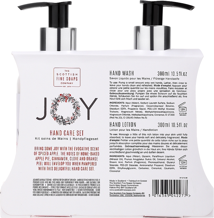 Handpflegeset - Scottish Fine Soaps Joy Spiced Apple Hand Care Set (Handwaschgel 300ml + Handlotion 300ml) — Bild N2