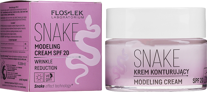 Modellierende Tagescreme SPF 20 - FlosLek Skin Care Expert Snake Modeling Cream — Bild N2