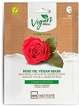 Düfte, Parfümerie und Kosmetik Tuchmaske für das Gesicht mit Rosenöl - IDC Institute Vegan Formula Rose Oil Face Mask