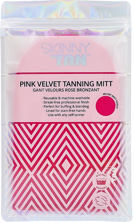 Samthandschuh - Skinny Tan Pink Velvet Tanning Mitt — Bild N1