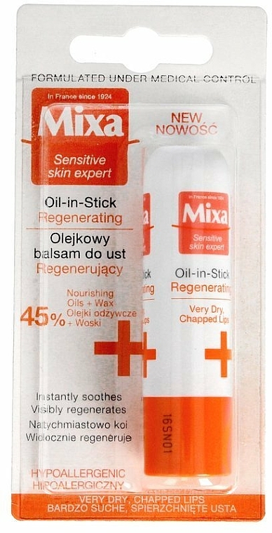 Regenerierender Lippenbalsam - Mixa Oil-in-Stick Lip Balm — Bild N1
