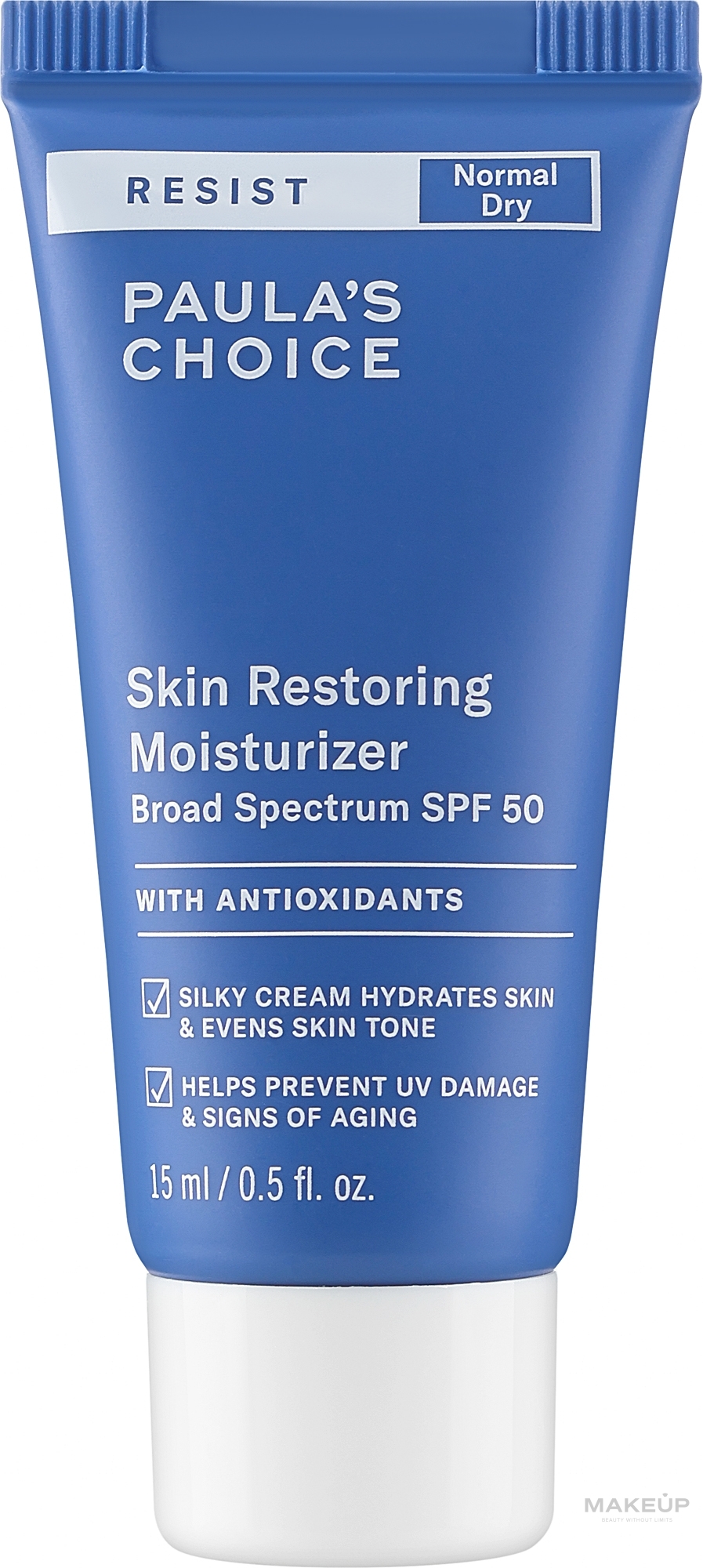 Sonnenschutzfaktor SPF50 für Gesicht und Körper - Paula's Choice Resist Skin Restoring Moisturizer SPF50 Travel Size  — Bild 15 ml