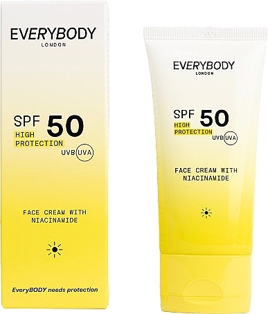 Feuchtigkeitsspendende Sonnenschutzcreme für das Gesicht mit Niacinamid - EveryBody Face Cream With Niacinamide SPF 50  — Bild N1