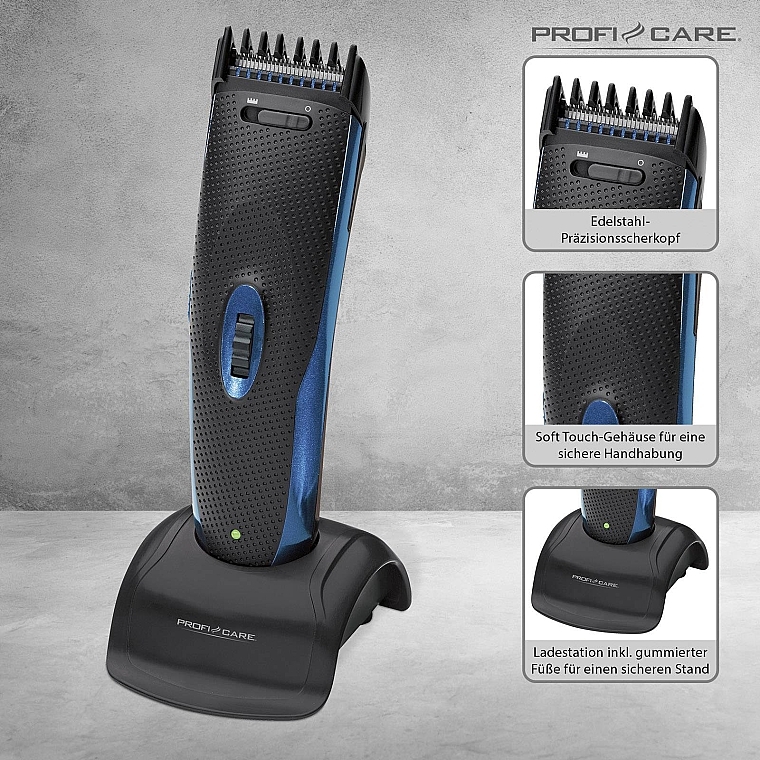 Haar- und Bartschneider PC-HSM/R 3052 NE schwarz mit blau - ProfiCare Hair & Beard Trimmer  — Bild N4