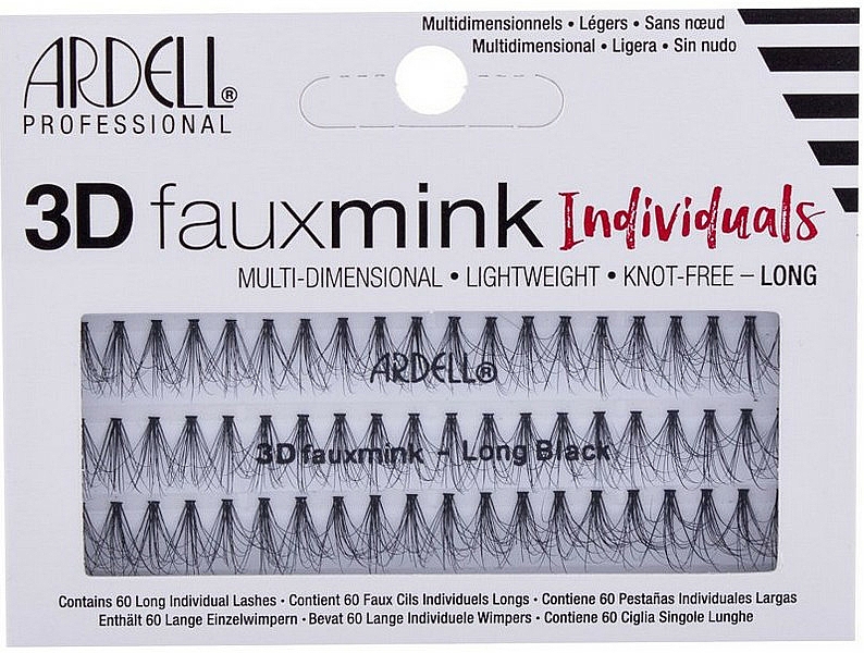 Wimpernset - Ardell 3D Faux Mink Individuals Long Black — Bild N1