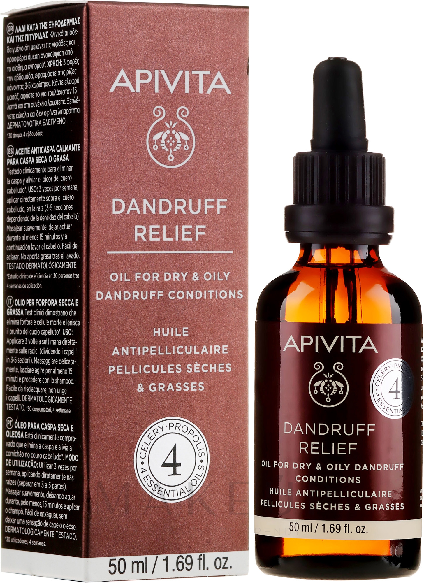 Anti-Schuppen Haaröl - Apivita Hair Loss Apivita Dandruff Relief Oil — Bild 50 ml