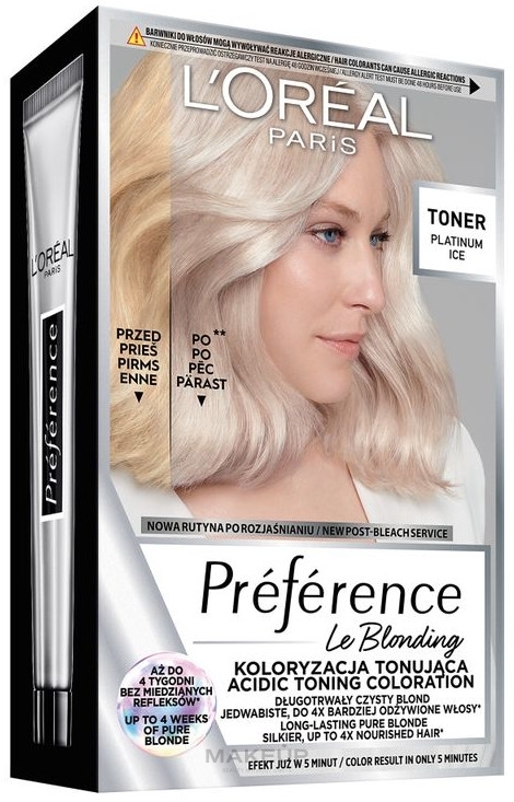 Haartoner - L'Oreal Paris Preference Le Blonding Toner  — Bild 02 - Pearly Boost