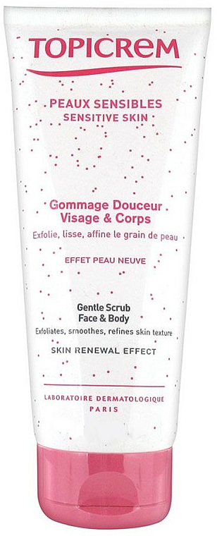 Sanftes Gesichts- und Körperpeeling für empfindliche Haut - Topicrem Gentle Scrub Skin Renewal Effect — Bild N1