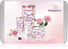 Düfte, Parfümerie und Kosmetik Set - Dermacol Rose Flower Set (h/cream/30ml + sh/cream/250ml + b/batter/75ml)