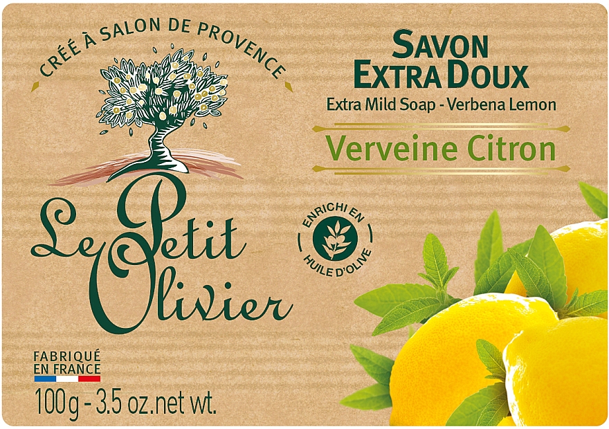 Sanfte Seife mit Weiden- und Zitronenextrakt - Le Petit Olivier Extra Mild Soap Verbena and Lemon — Bild N1