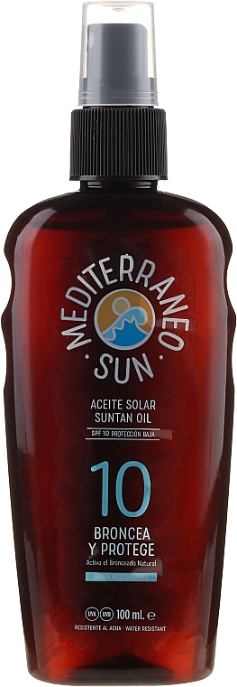 Bräunungsöl mit Karotte SPF 10 - Mediterraneo Sun Coconut Suntan Oil SPF10 — Bild N1