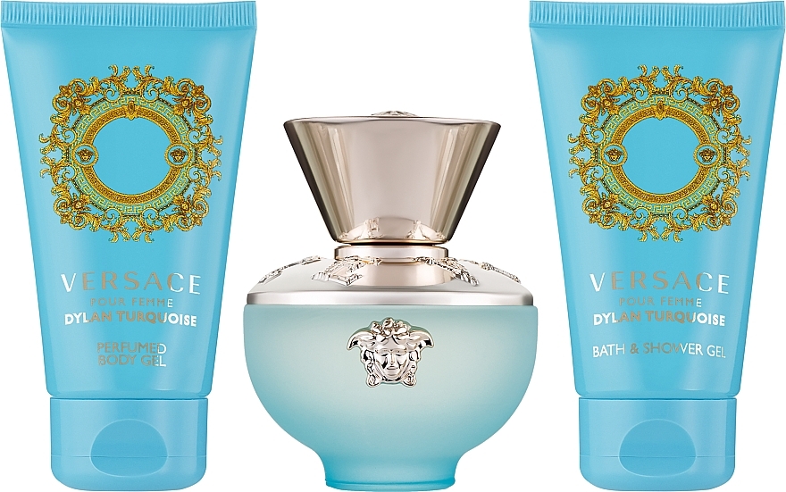 Versace Dylan Turquoise Pour Femme - Duftset (Eau de Toilette 50ml + Körpergel 50ml + Duschgel 50ml)  — Bild N1