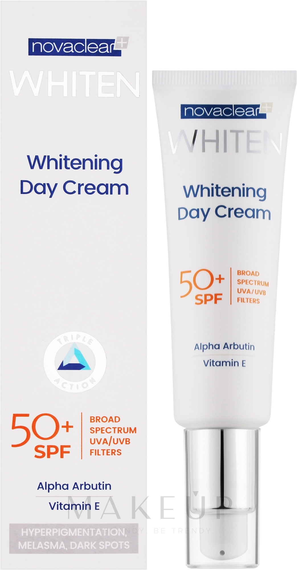 Aufhellende Tagescreme mit Vitamin E - Novaclear Whiten Whitening Day Cream SPF50+ — Bild 50 ml
