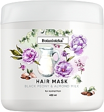 Maske „Schwarze Pfingstrosen und Mandelmilch“ für normales Haar - Botanioteka Mask For Normal Hair — Bild N1