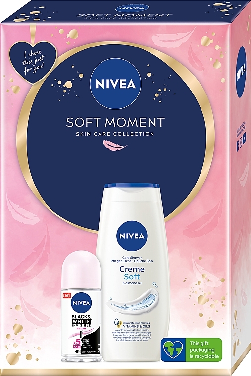 NIVEA Soft Moment (Duschgel 250 ml + Deo Roll-on 50 ml) - Körperpflegeset — Bild N1