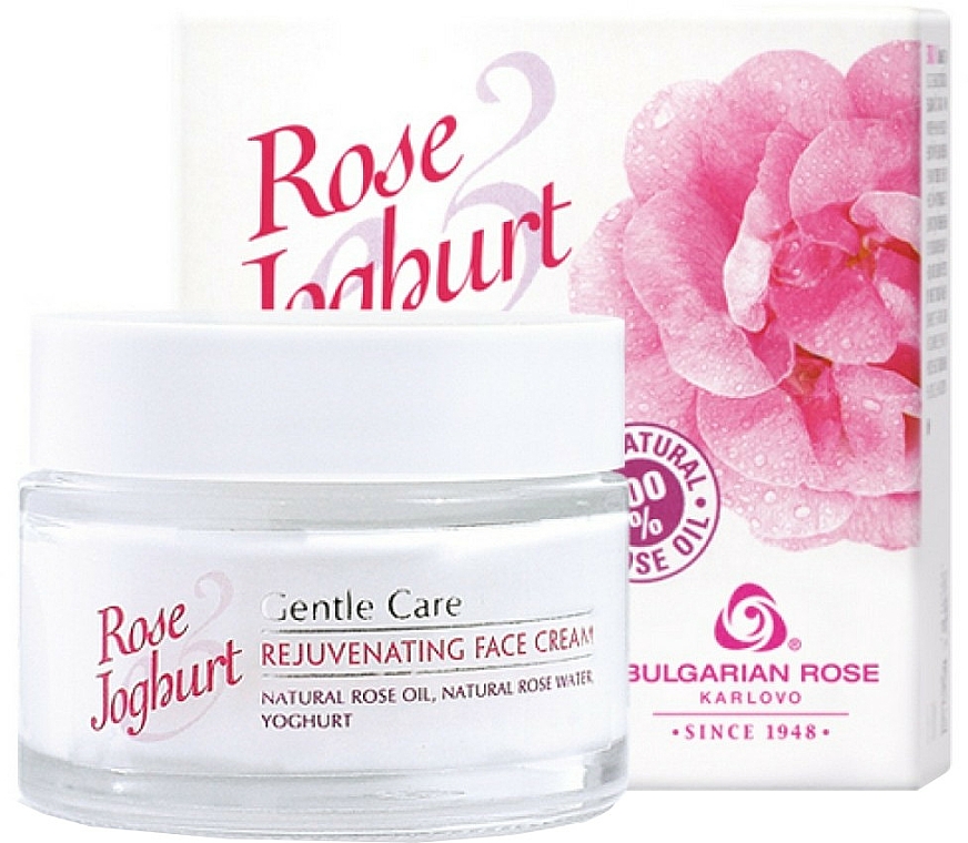 Verjüngende Gesichtscreme mit natürlichem Rosenöl, Rosenwasser und Joghurt - Bulgarian Rose Rose & Joghurt Rejuvenating Face Cream — Foto N1