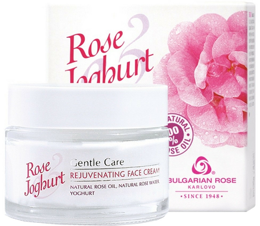 Verjüngende Gesichtscreme mit natürlichem Rosenöl, Rosenwasser und Joghurt - Bulgarian Rose Rose & Joghurt Rejuvenating Face Cream — Bild N1