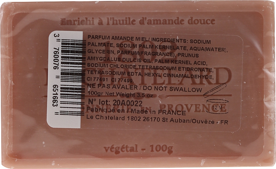 Natürliche Seife mit süßem Mandelöl und Honig - Le Chatelard 1802 Almond & Honey Soap — Bild N2