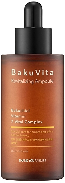 Revitalisierendes Serum mit Bacchio und Vitaminen C und E  - Thank You Farmer BakuVita Revitalizing Ampoule  — Bild N1