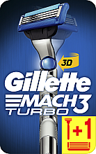 Düfte, Parfümerie und Kosmetik Rasierer mit 2 Ersatzklingen - Gillette Mach 3 Turbo 3D Motion