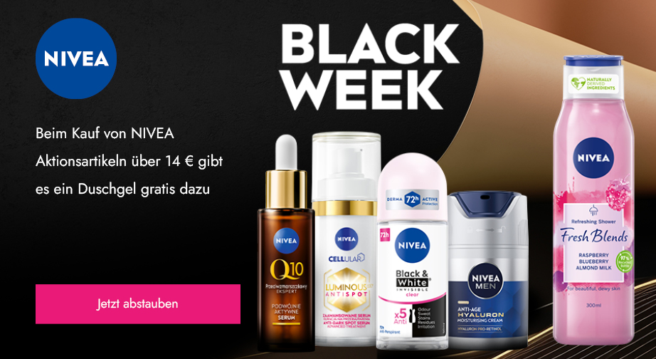 Beim Kauf von NIVEA Aktionsartikeln über 14 € gibt es ein Duschgel gratis dazu