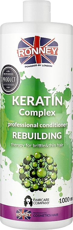 Regenerierende Haarspülung mit Keratin für sprödes und dünnes Haar - Ronney Professional Keratin Complex Rebuilding Conditioner — Bild N1