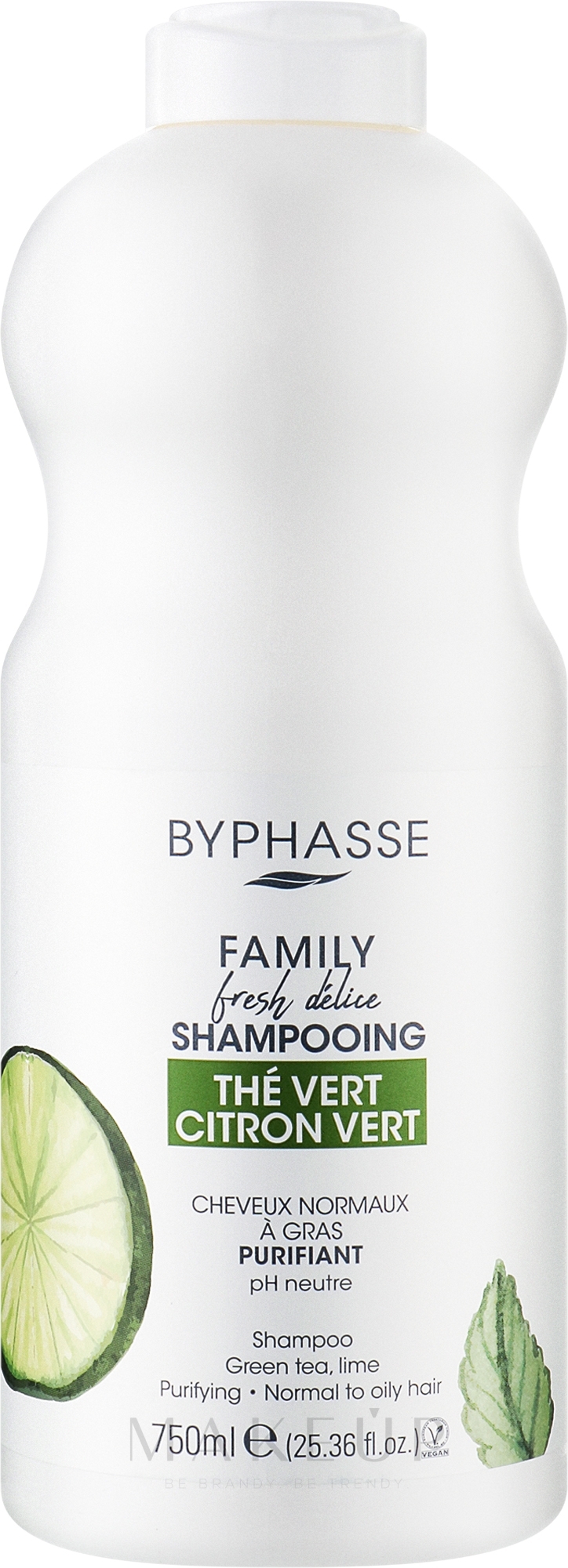 Shampoo für normales Haar mit Limette und grünem Tee - Byphasse Family Fresh Delice Shampoo — Bild 750 ml