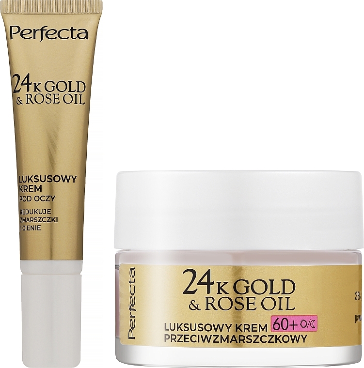 Set - Perfecta 24K Gold & Rose Oil 60+ (Gesichtscreme 50 ml + Augencreme 15 ml) — Bild N2