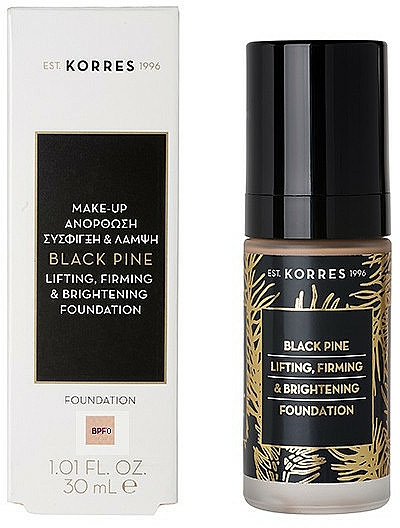 Straffende und aufhellende Foundation - Korres Black Pine Lifting, Firming & Brightening Foundation