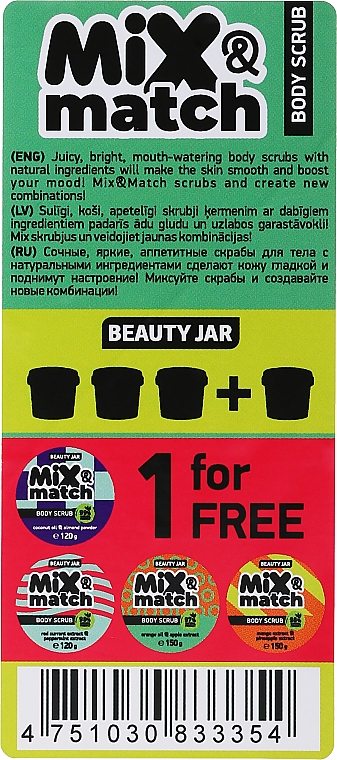 Körperpflegeset - Beauty Jar "Mix & Match 1" Body Scrub Set (Körperpeeling 2x150g + Körperpeeling 2x120g) — Bild N2