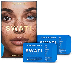 Düfte, Parfümerie und Kosmetik Farbige Kontaktlinsen Aquamarine 1 Monat - Swati 1-Month Blue Coloured Lenses